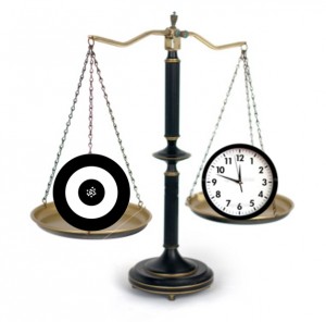 A picture showing the balance between time and accuracy in MBA entrance exams