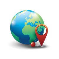 A picture showing location on a globe to depict choosing a geography
