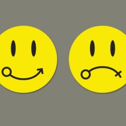 Happy and sad smileys to depict male and female genders respectively used in article about gender diversity in IIMs